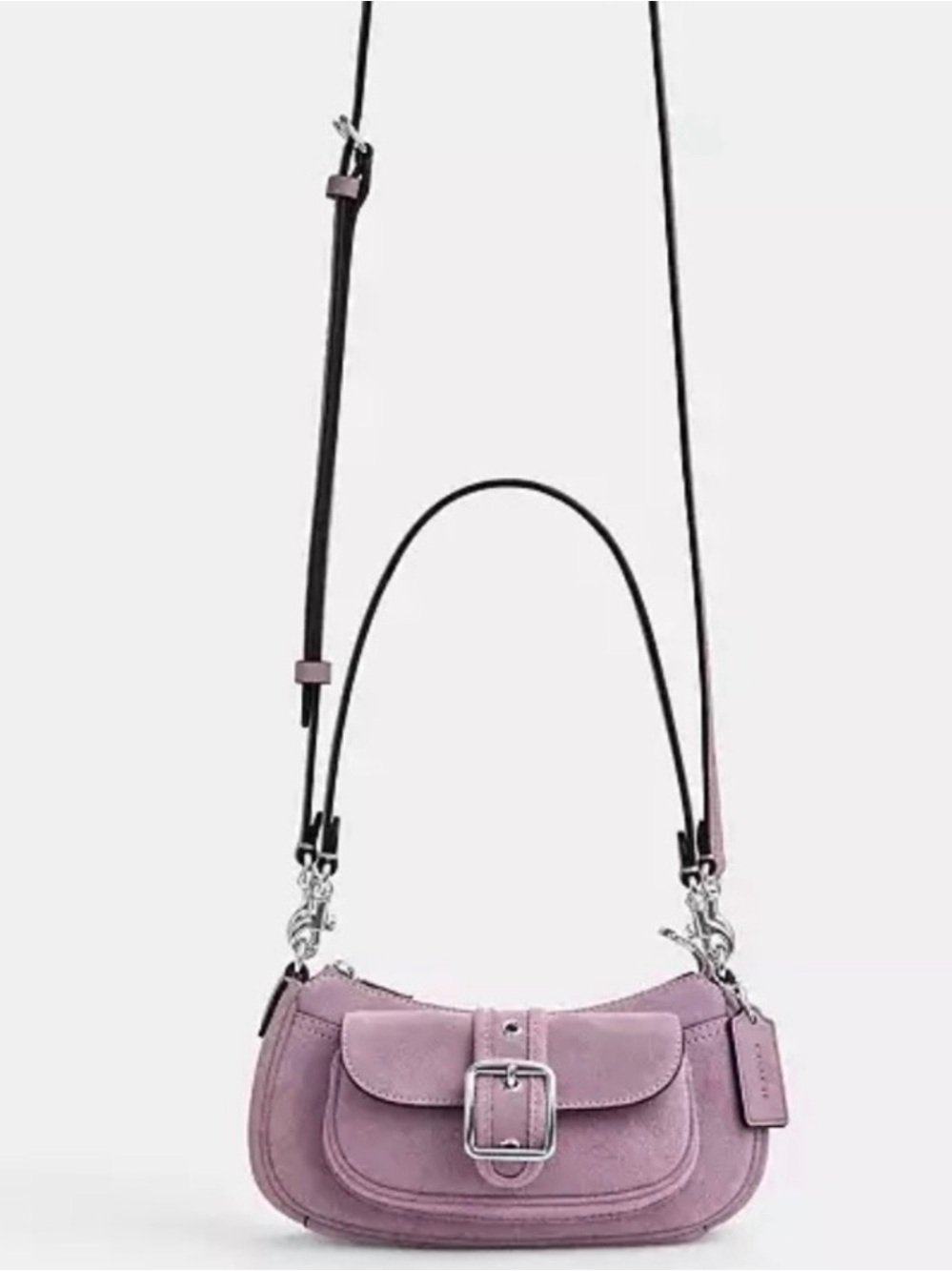 Coach Mini Ashton Light Violet Suede Shoulder Bag